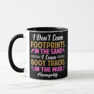 Boot Tracks in Lera Cute Farm Girl Life Funny Mugg