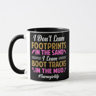 Boot Tracks in Lera Cute Farm Girl Life Funny Mugg