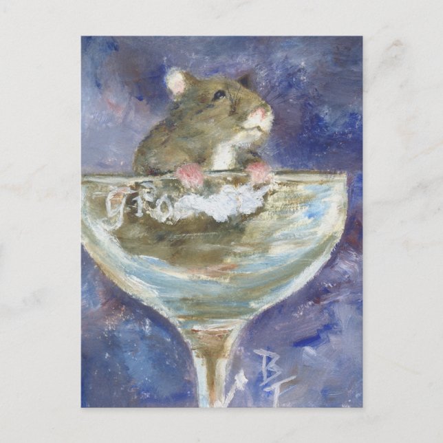 Bootad dvärghamster julkort vykort (Framsida)