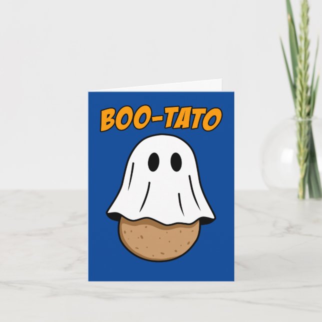 Bootato Halloween Potato Ghost Pun Helgkort (Framsida)