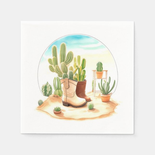 Booter och lullabies: Vilda western Cowboybabyskor Pappersservett (Framsidan)