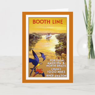 " Booth Line" Vintage resor Poster Kort