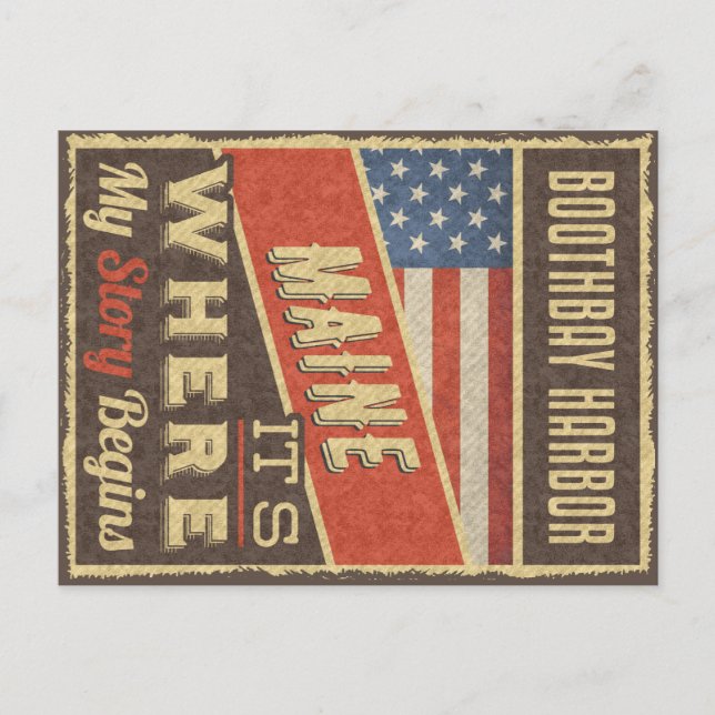 Boothbay Harbor Maine Vykort (Framsida)