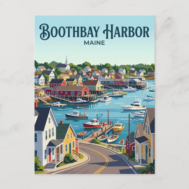 Boothbay Harbor USA blir Vykort (Framsida)