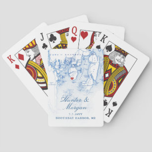 Boothbay Harbour ME Blåbröllopsförmån för Karta Casinokort