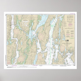 Boothbay Harbour till Bath Nautical Chart 13296 Poster