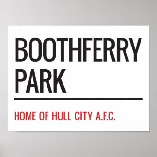 Boothferry Park Stadium Street Sign Poster
