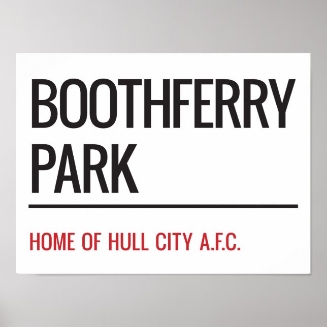 Boothferry Park Stadium Street Sign Poster (Framsidan)