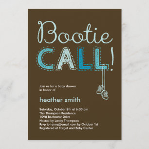 Bootie Call Baby Shower-inbjudan - Blue Inbjudningar