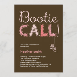 Bootie Call Baby Shower-inbjudan - Rosa Inbjudningar