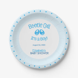 Bootie Call Blue Pojke Shower Papper Plate