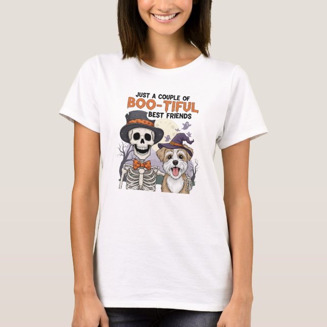 Bootiful Best Friend Skeleton & Hund Tee (Framsida)