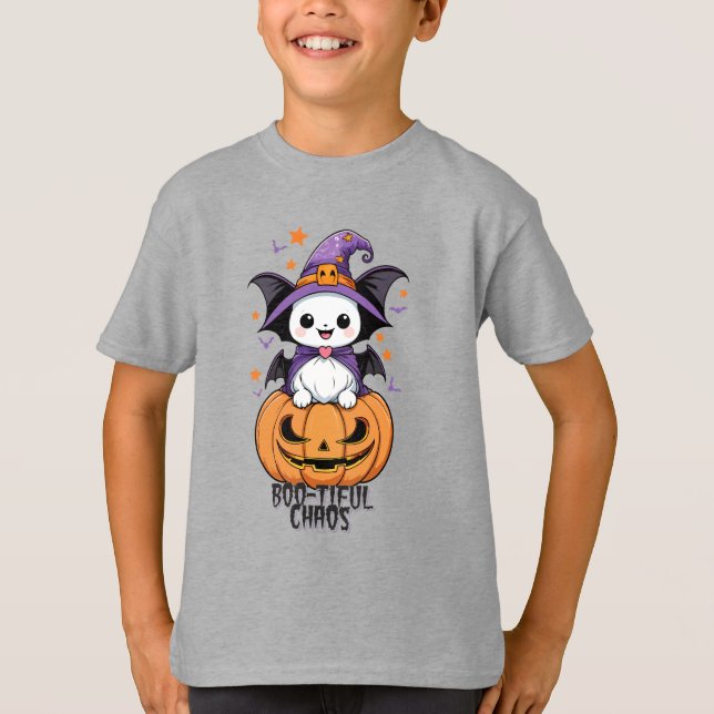 Bootiful Chaos | Fladdermus, hattar och pumpor T Shirt (Framsida)