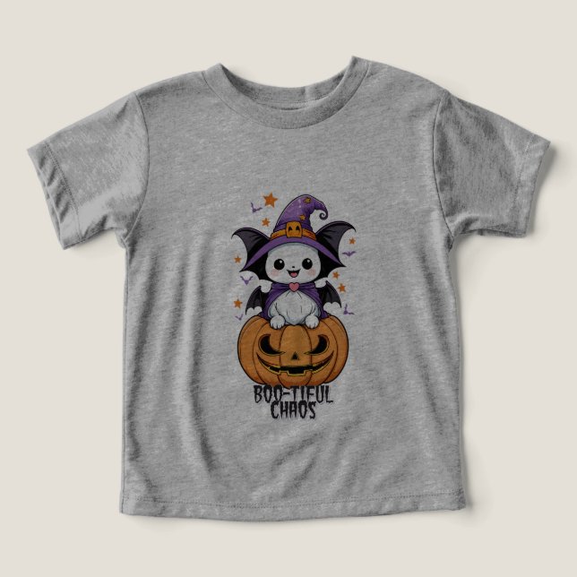 Bootiful Chaos | Fladdermus, hattar och pumpor T Shirt (Design Framsida)