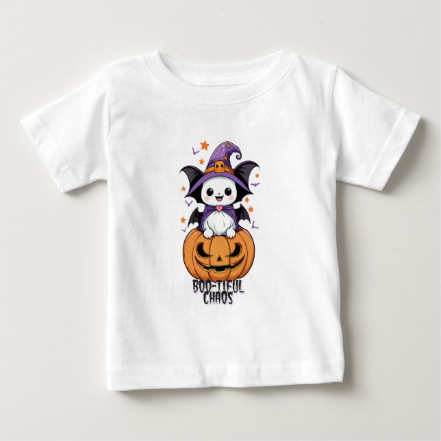 Bootiful Chaos | Fladdermus, hattar och pumpor T Shirt (Framsida)