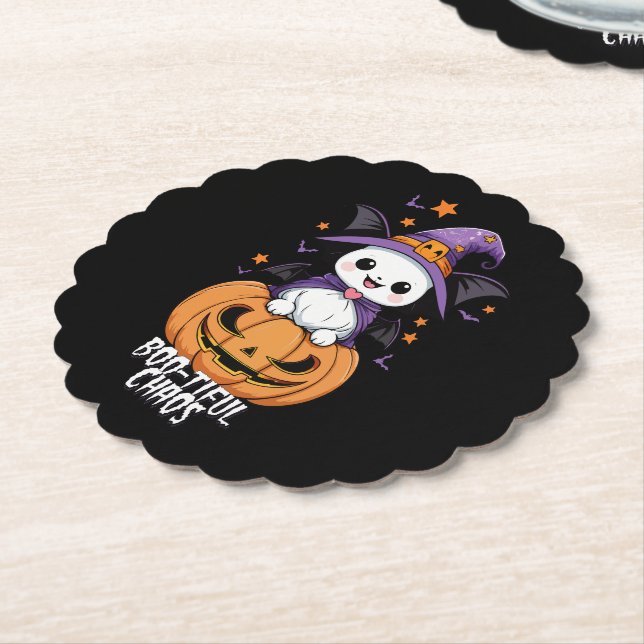 Bootiful Chaos | Fladdermus, hattar och pumpor Underlägg Papper (Vinklad)