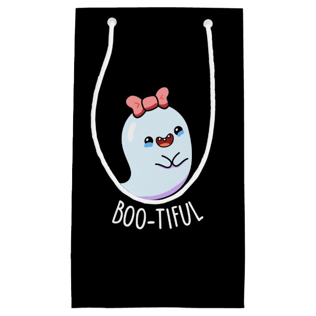 Bootiful Funny Girly Halloween Ghost Pun Dark BG (Framsidan)