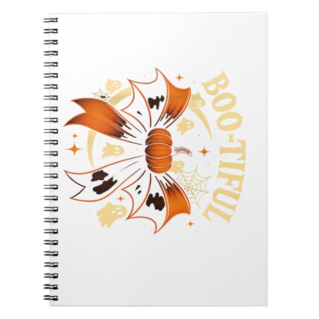 Bootiful Funny Halloween Coquette Bow Pumpkin Anteckningsbok (Framsidan)
