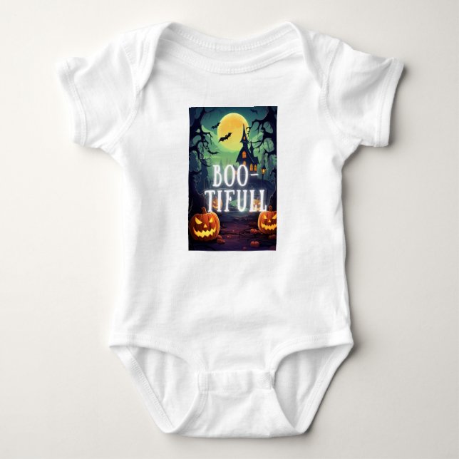 Bootiful Halloween Baby Jersey Bodykostym T Shirt (Framsida)