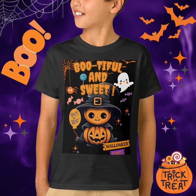Bootiful Halloween Kids T-Shirt | Cute Ghost Tee (Boo-tiful Halloween Kids T-Shirt | Cute Ghost Tee for Halloween)
