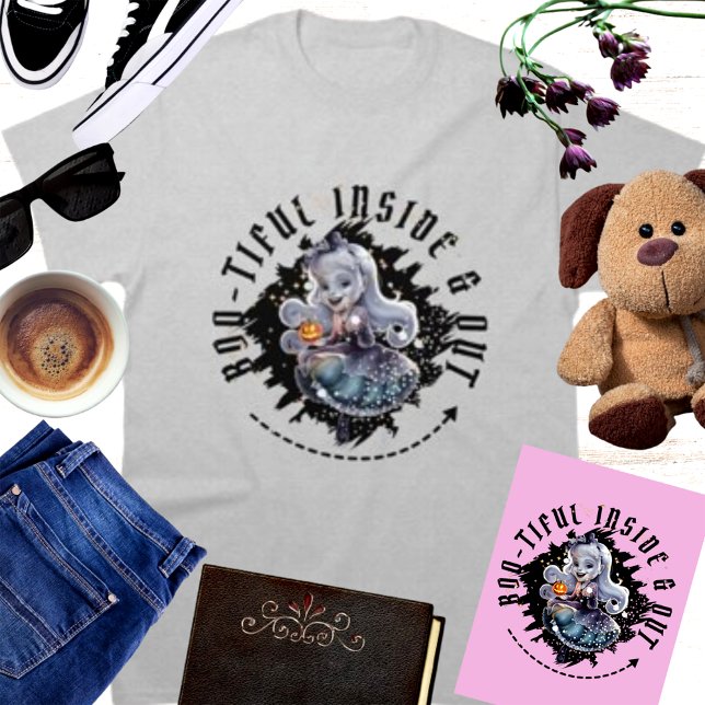 "Bootiful Inside and Out" Halloween Ghost Girl T Shirt (Skapare uppladdad)