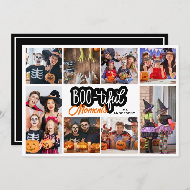Bootiful Moment Halloween Photo Collage Kort (Fram/baksida)