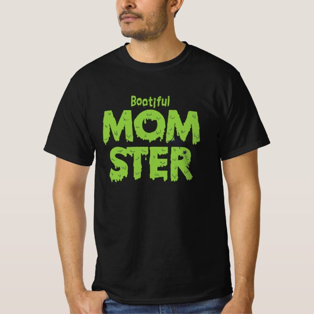 Bootiful Momster Mamma Funny Halloween Puns T Shirt (Framsida)