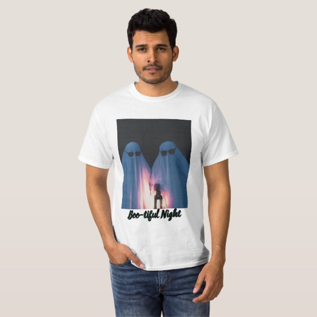 Bootiful Night Ghost Halloween T-Shirt (Hel framsida)