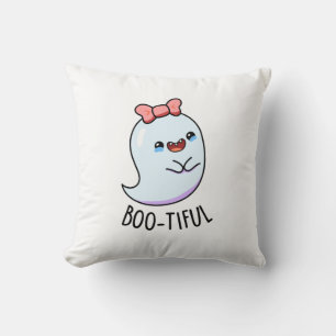 Bootiful Rolig Tjej Halloween Spöke Puns  Kudde