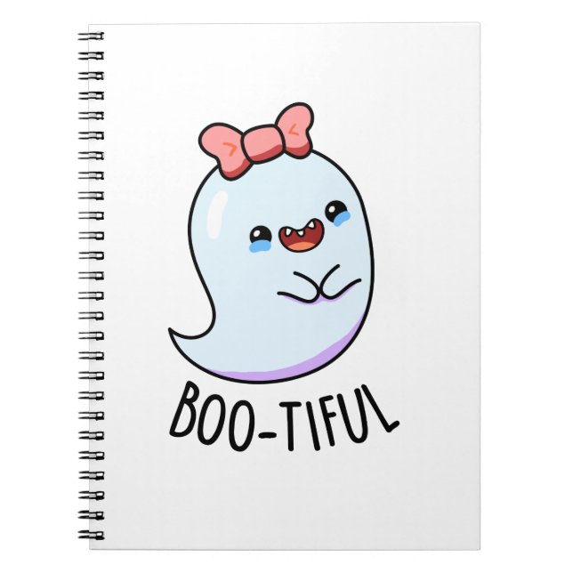 Bootiful Rolig Tjejig Halloween Spök Puns  Anteckningsbok (Framsidan)