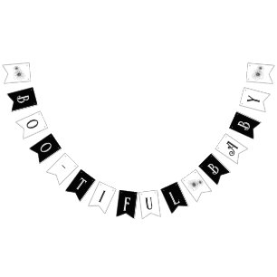 Bootike Baby Gothic Flower tatuering Baby Shower Vimplar