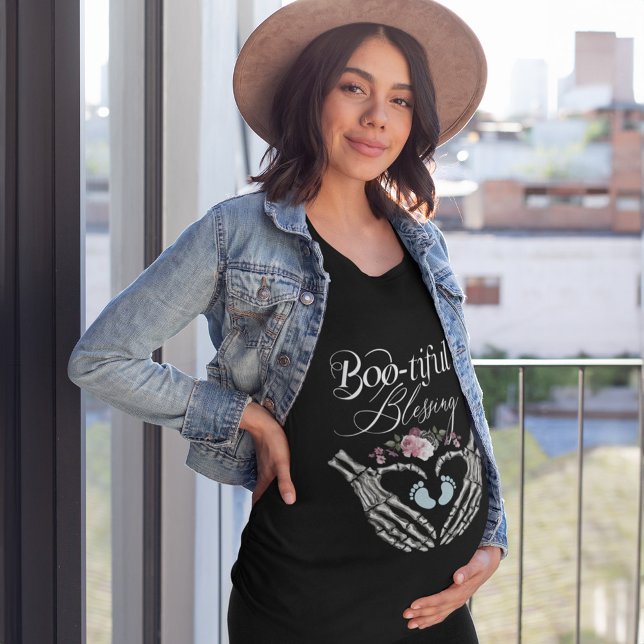 Bootiös välsignelse av Pojke gotiic Skeleton Heart T Shirt (Boo-tiful Blessing Baby Boy Gothic Skeleton Heart T-Shirt)