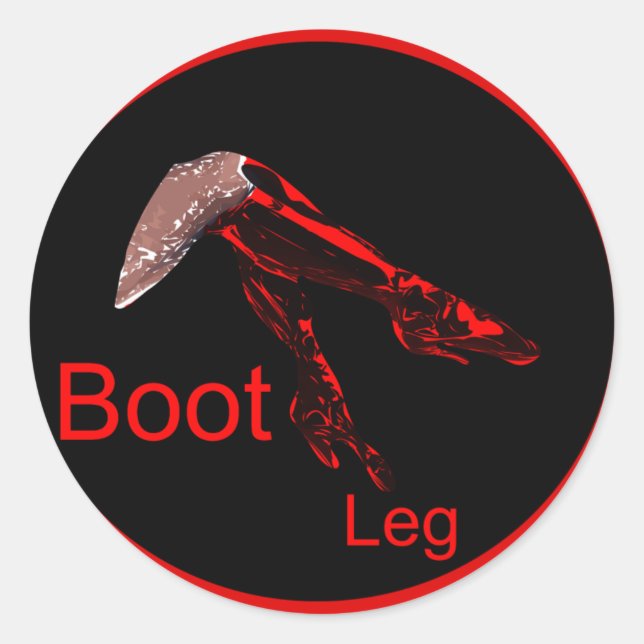 BootLeg Stickers Runt Klistermärke (Framsida)