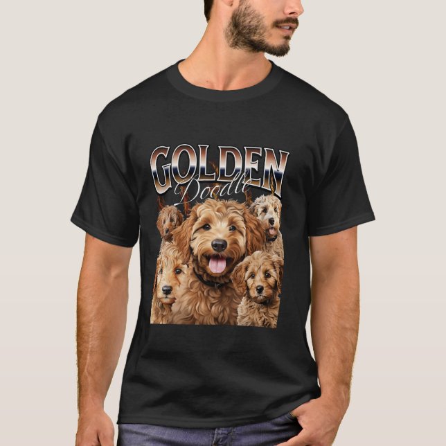 Bootleg Stil Rap Tee Goldendoodle Hund design Long (Framsida)