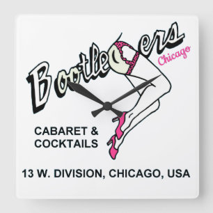 Bootleggers Cabaret and Cocktails, Chicago, IL Fyrkantig Klocka