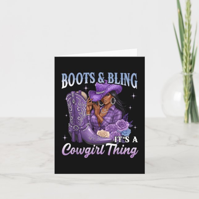 Boots and Bling Det är en Sak Lila Wester Kort (Framsida)