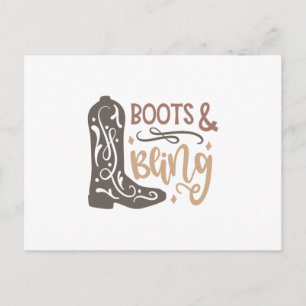 Boots and Bling Vykort