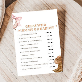Boots and Bow Gender Reveal Guess Who Game