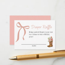 Boots and Bows Baby Girl Shower Diaper Raffle