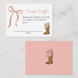 Boots and Bows Baby Girl Shower Diaper Raffle Tilläggskort