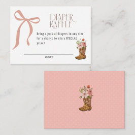 Boots and Bows Baby Girl Shower Diaper Raffle Tilläggskort
