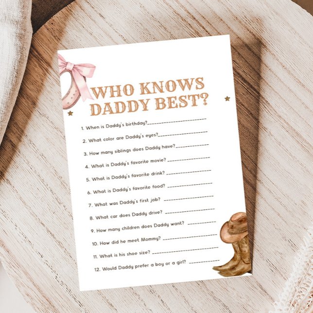 Boots and Bows Gender Reveal Who knows Game (Western Boots and Bows Game)