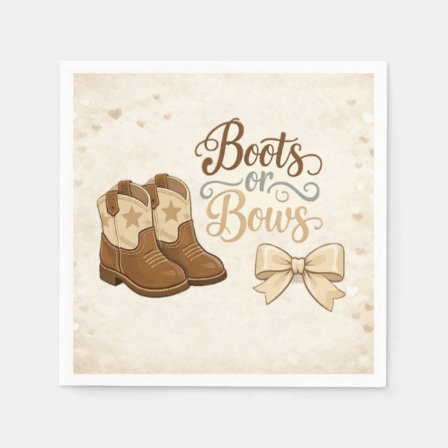 Boots and Bows Napkin Pappersservett (Framsidan)