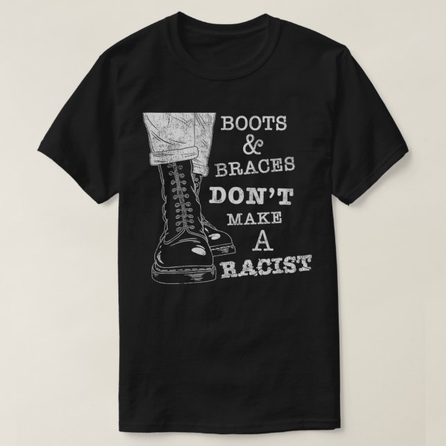 Boots and Braces   AntiRacism Street Punks  Skinhe T Shirt (Design framsida)