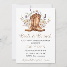 Boots and Brunch Western Bridal Shower Invitation Inbjudningar