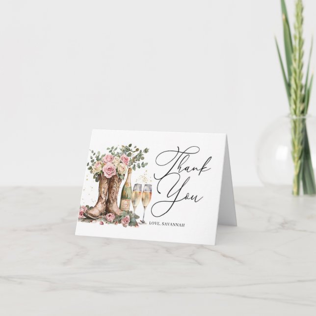 Boots and Bubbly Rustic Western Bridal Shower Tack Kort (Framsida)