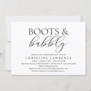 Boots and Bubly, Bride to be, Möhippa Invit Inbjudningar