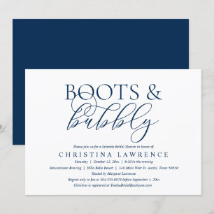 Boots and Bubly, Bride to be, Möhippa Invit Inbjudningar