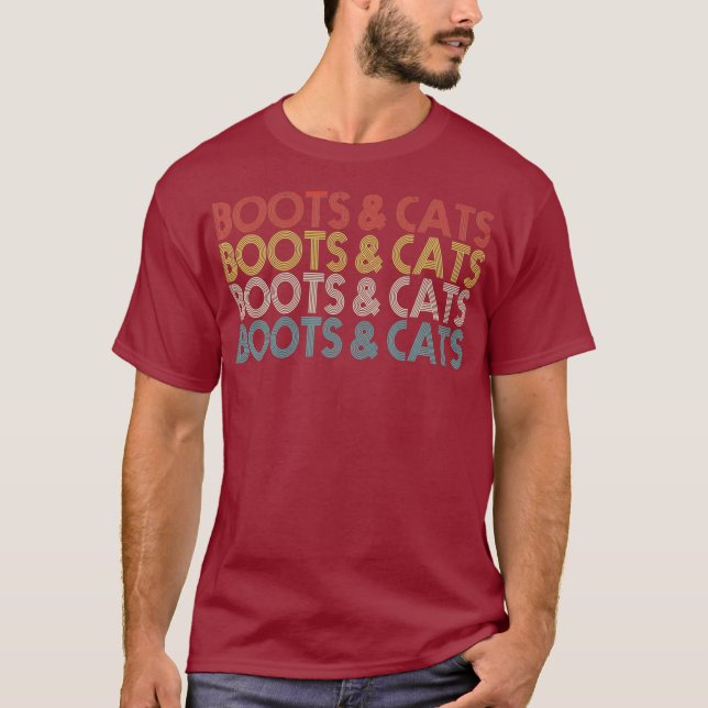 Boots and Cats - Funny House Techno T Shirt (Framsida)