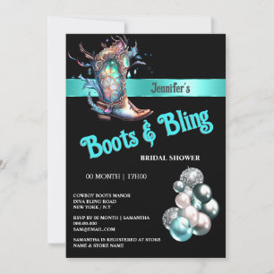Boots Bling fantasy cowgirl-skor glitter-ballonger Inbjudningar